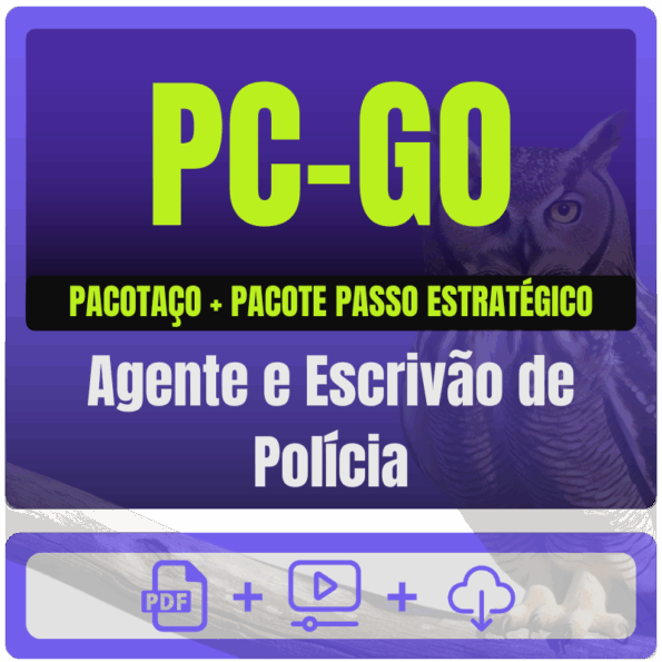 PC-GO (Agente e Escrivão de Polícia) Pacotaço - Pacote Teorico + Pacote Passo Estratégico - Rateio de Curso | Rateio Co