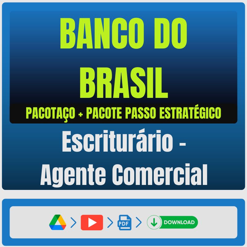 Banco do Brasil (Escriturário - Agente Comercial) Pacotaço - 2026