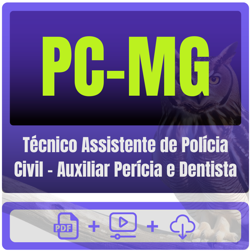 PC-MG (Técnico Assistente de Polícia Civil - Auxiliar Perícia e Dentista) Pacote