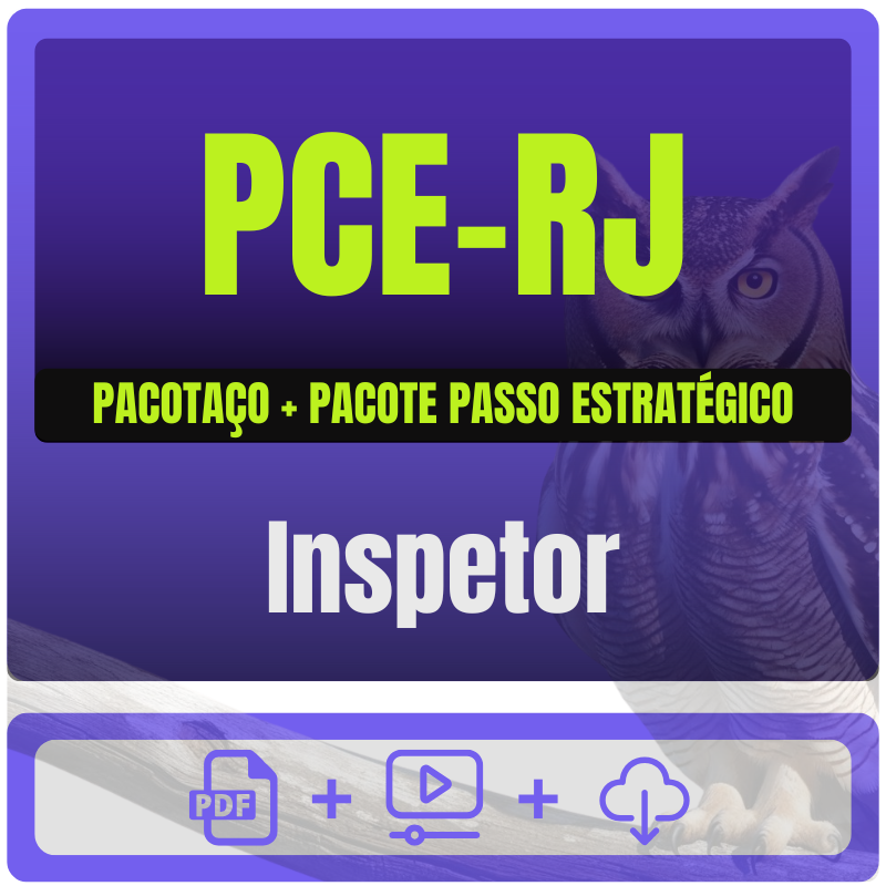 PCE-RJ (Inspetor) Pacotaço - Pacote Teórico + Pacote Passo Estratégico