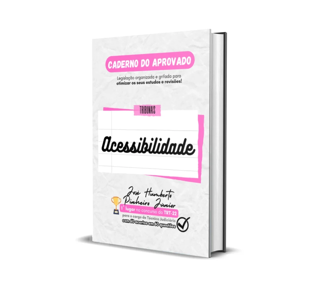 Acessibilidade - Caderno do Aprovado - Rateio de Curso | Rateio Concursos | Melhor Site de Rateio de Cursos