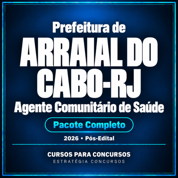 Rateio Prefeitura de Arraial do Cabo-RJ (Agente Comunitário de Saúde) Pacote Completo - 2026 (Pós-Edital)