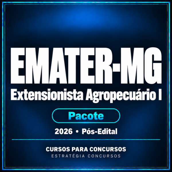 Rateio EMATER-MG (Extensionista Agropecuário I) Pacote - 2026 (Pós-Edital)