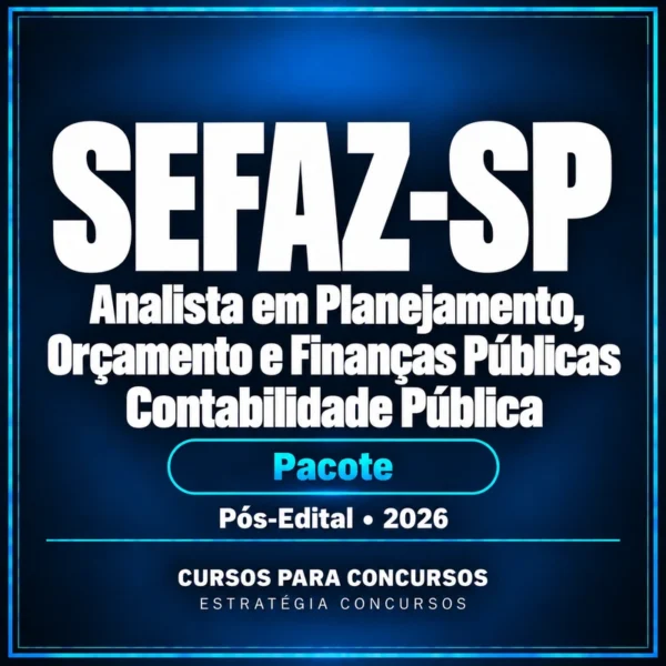 Rateio Pacote para SEFAZ-SP (Analista em Planejamento, Orçamento e Finanças Públicas - Contabilidade Pública) 2026 (Pós-Edital)